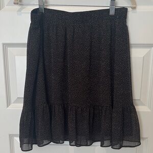 LOFT Black and Tan A-Line Skirt Medium Tall